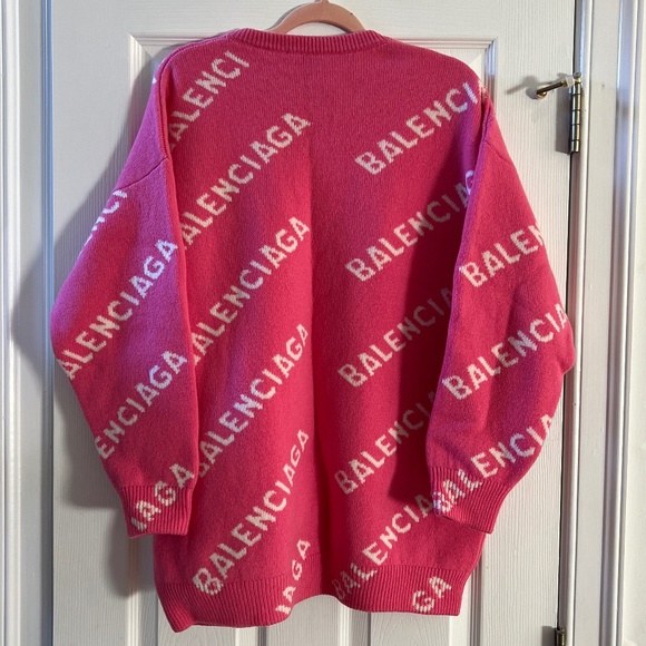 BALENCIAGA PINK WOOL SWEATER SIZE LARGE L NWT - Picture 4 of 11